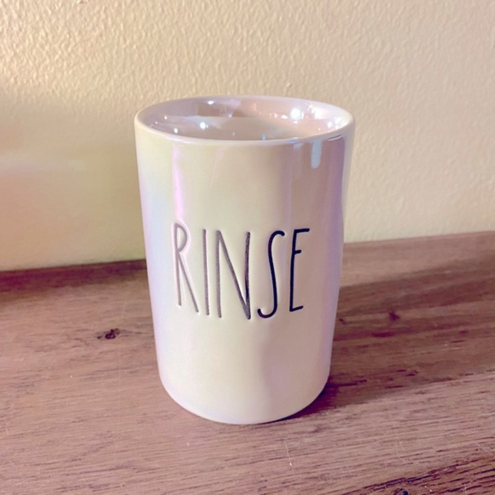 Rae Dunn Iridescent "RINSE" Cup